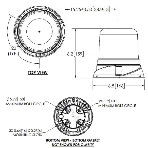 ECCO 7660B Blue Beacon 3 Bolt Rotating LED Alna Commodities Pty. Ltd.