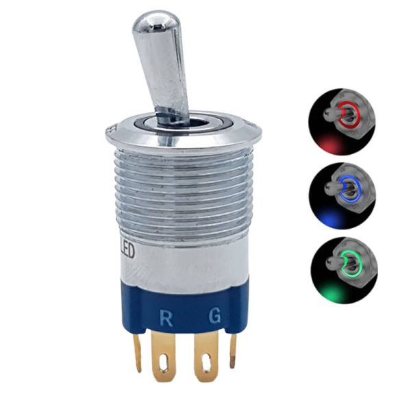 Round Toggle Switch On Off SPST LED Ring RGB 20A Alna Commodities Pty