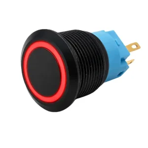 Round Switch Push Button Black ON/OFF 19mm LED Ring Red