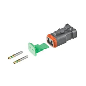 DEUTSCH DT2-FP-CAT 2-way CAT specification plug half kit with gold contacts and green wedgelock