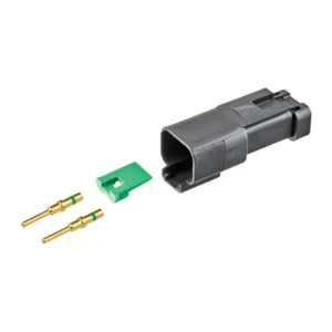 DEUTSCH DT2-MP-CAT 2-way CAT specification receptacle half kit with gold contacts and green wedgelock