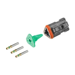 DEUTSCH DT3-FP-CAT 3-way CAT specification plug half kit with gold contacts and green wedgelock
