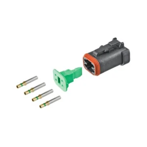 DEUTSCH DT4-FP-CAT 4-way CAT specification plug half kit with gold contacts and green wedgelock