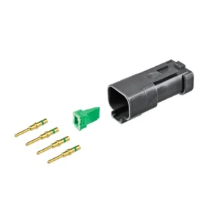 DEUTSCH DT4-MP-CAT 4-way CAT specification receptacle half kit with gold contacts and green wedgelock