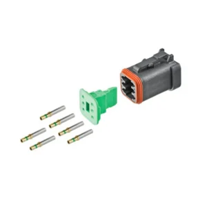 DEUTSCH DT6-FP-CAT 6-way CAT specification plug half kit with gold contacts and green wedgelock