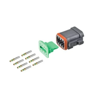 DEUTSCH DT8-FP-CAT 8-way CAT specification plug half kit with gold contacts and green wedgelock