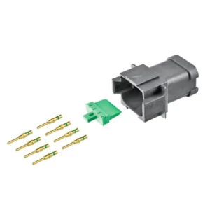 DEUTSCH DT8-MP-CAT 8-way CAT specification receptacle half kit with gold contacts and green wedgelock