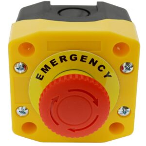 Emergency Stop Switch NO/NC IP65 600V 10A – E-Stop Button with Legend Plate