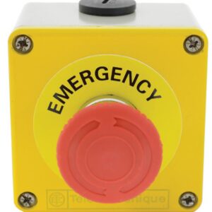Emergency Stop Switch Metal Case NC/NO 3A 240V – E-Stop Button with Legend Plate