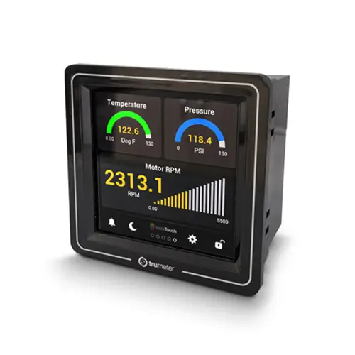 Trumeter Vista Touch process meter, rear view showing wiring terminals