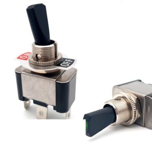 Toggle Switch On Off SPST Green LED 30A