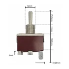 Toggle Switch On Off On DPDT KN3C-203 dimensions diagram