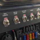 Toggle Switch R13-5 On Off SPST 20A installed on marine dashboard panel