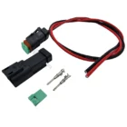 DEUTSCH two-way receptacle kit with pre-wired DT06-2S plug harness