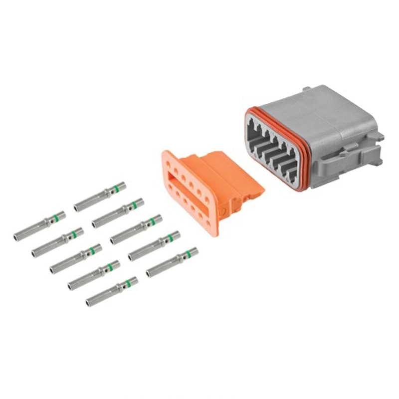 alna-dt12fp-1-connector-kit DEUTSCH DT Series 12-way plug half kit with housing, wedgelock and contacts