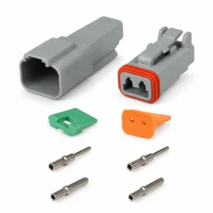 DEUTSCH DT2-3 – DT Series 2-Way Full Connector Kit – Nickel-plated solid contacts