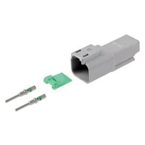 DEUTSCH DT Series 2-way receptacle half kit with housing, wedgelock and contacts