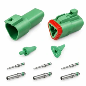 DEUTSCH DT3-1-GRN – DT Series 3-Way Full Connector Kit – Green Housing, Green-band solid contacts