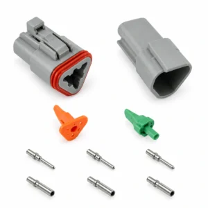 DEUTSCH DT3-3 – DT Series 3-Way Full Connector Kit – Nickel-plated solid contacts