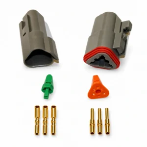 DEUTSCH DT3-4 – DT Series 3-Way Full Connector Kit – Gold-plated solid contacts