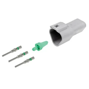 DEUTSCH DT Series 3-way receptacle half kit with housing, wedgelock and contacts