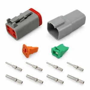 DEUTSCH DT4-3 – DT Series 4-Way Full Connector Kit – Nickel-plated solid contacts
