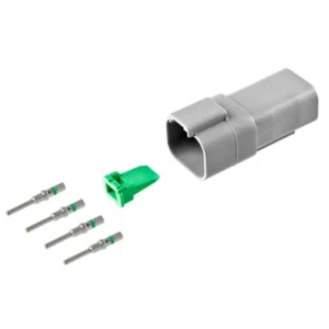 DEUTSCH DT Series 4-way receptacle half kit with housing, wedgelock and contacts