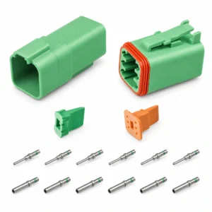 DEUTSCH DT6-1-GRN – DT Series 6-Way Full Connector Kit – Green Housing, Green-band solid contacts