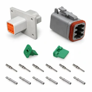 DEUTSCH DT6-1-L012 – DT Series 6-Way Full Connector Kit – Flange Mount, Solid contacts