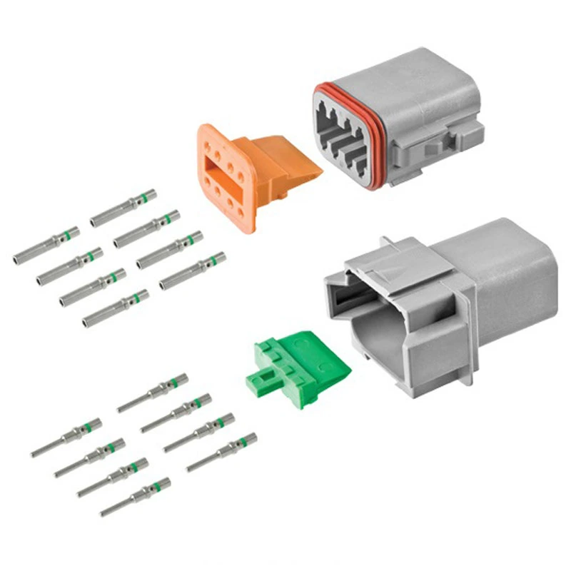 alna-dt8-1-connector-kit DEUTSCH DT Series 8-way full connector kit with plug, receptacle, wedgelocks and contacts