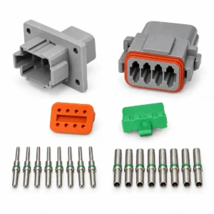 DEUTSCH DT8-1-L012 – DT Series 8-Way Full Connector Kit – Flange Mount, Solid contacts