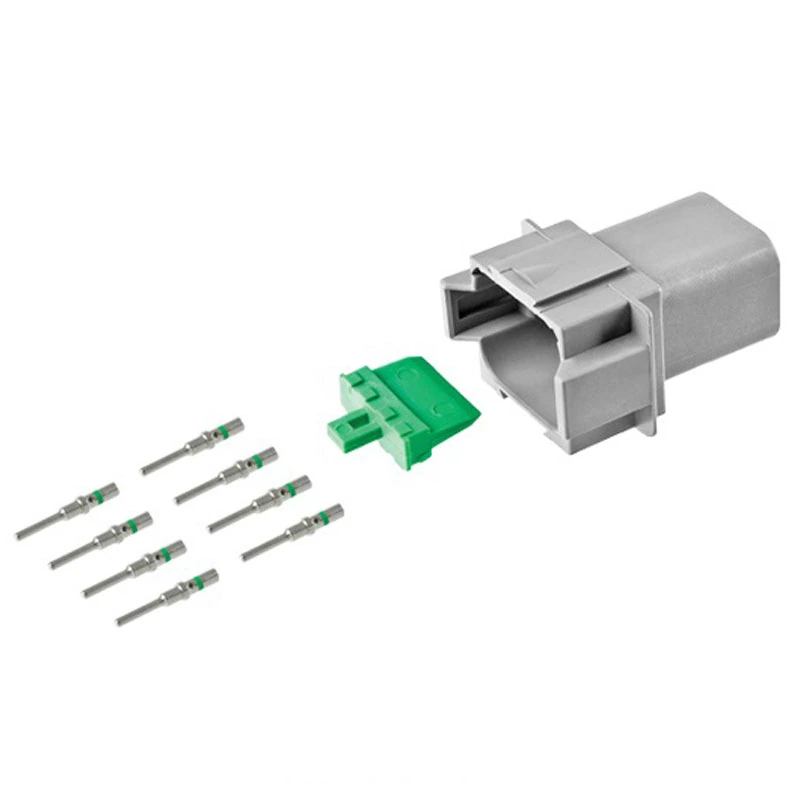 alna-dt8mp-1-connector-kit DEUTSCH DT Series 8-way receptacle half kit with housing, wedgelock and contacts