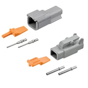 DEUTSCH DTM2-1 2-way DTM full connector kit with housings wedgelocks and contacts