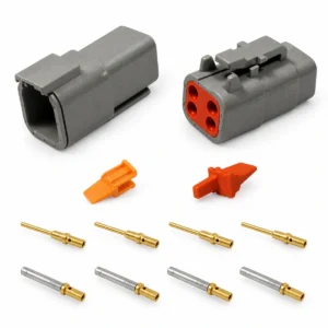 DEUTSCH DTM4 – DTM Series 4-Way Full Connector Kit – Gold-plated solid contacts