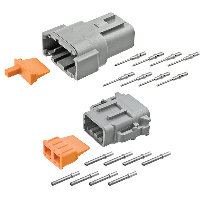 alna-dtm8-1-connector-kit DEUTSCH DTM8-1 8-way DTM full connector kit with housings wedgelocks and contacts