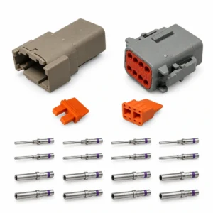 DEUTSCH DTM8-2 – DTM Series 8-Way Full Connector Kit – Purple-band solid contacts