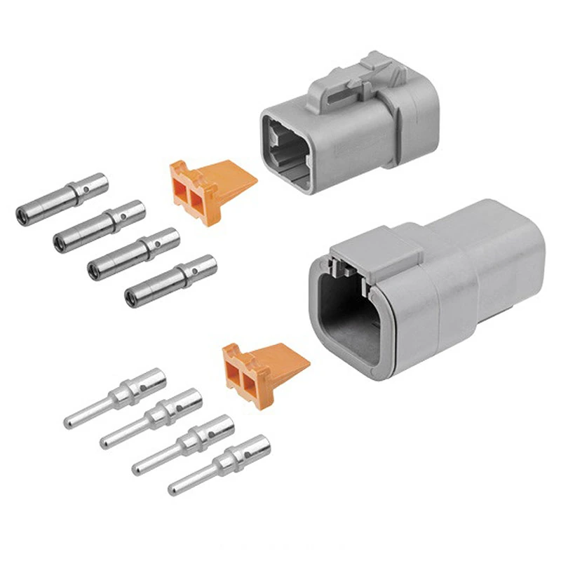 alna-dtp4-1-connector-kit DEUTSCH DTP4-1 4-way DTP full connector kit with housings wedgelocks and contacts