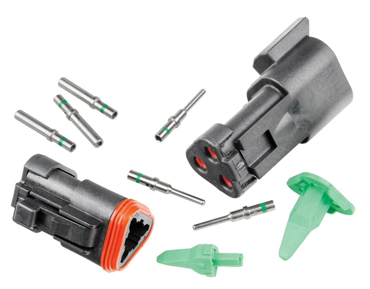 DEUTSCH DT3-1-CAT Full Connector Kit DEUTSCH DT3-1-CAT three-way CAT Spec connector kit with green-band contacts