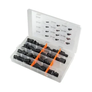 DEUTSCH DTBS 44-Piece DT Straight Backshell Assortment Kit in an organised storage case