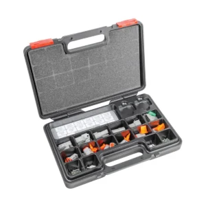 DEUTSCH DTKIT-1 DT Connector Assortment Kit, Solid Contacts in an organised storage case