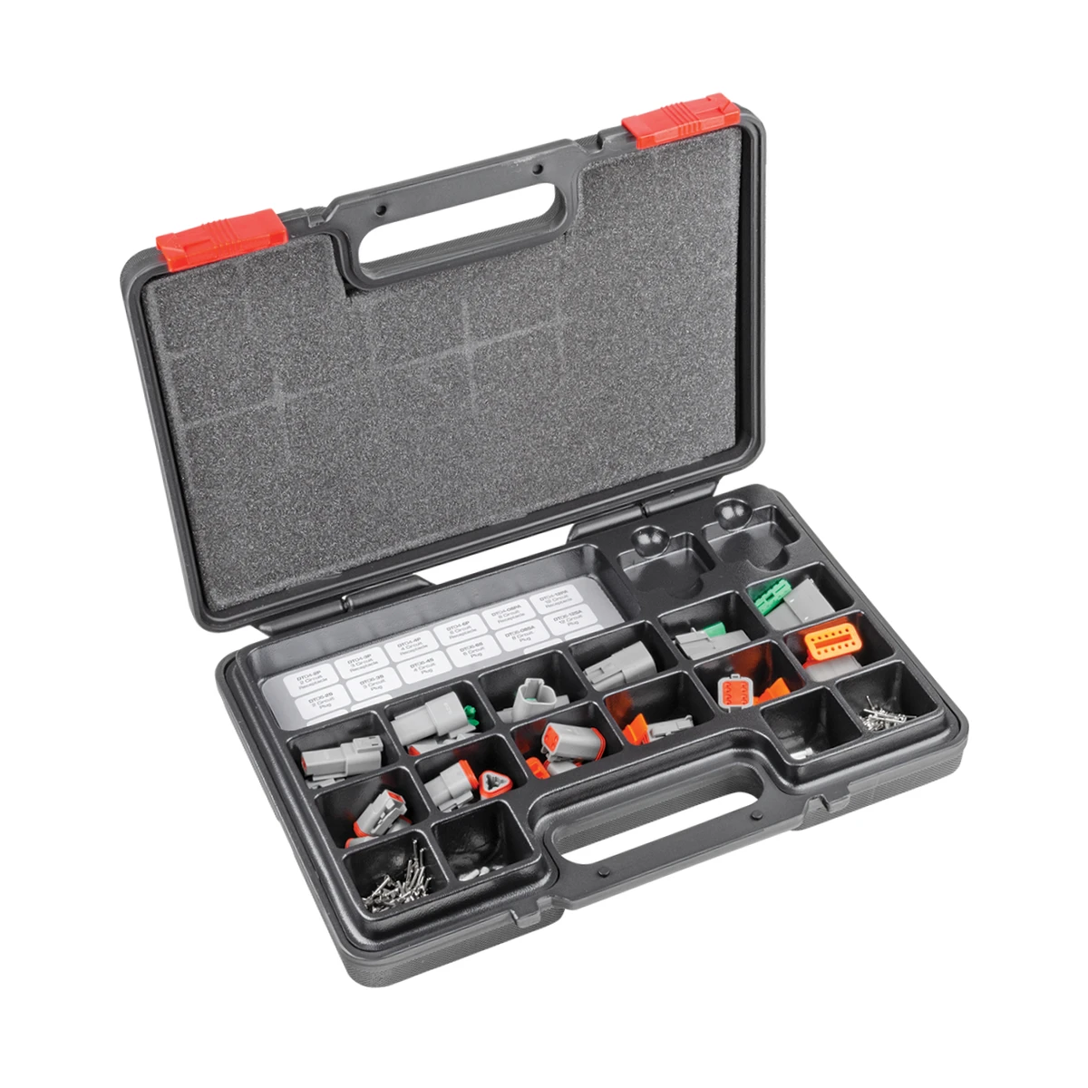 deutsch-dtkit-workshop-alna DEUTSCH DTKIT DT Connector Assortment Kit, F-Crimp Contacts in an organised storage case