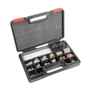 DEUTSCH DTMKIT-1 DTM Connector Assortment Kit, Solid Contacts in an organised storage case