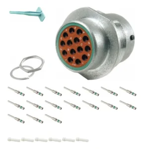 DEUTSCH M34-18-14PN 14-way HD30 receptacle connector half kit with pin contacts and supplied accessories