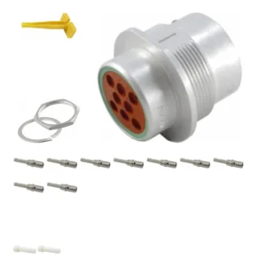 DEUTSCH M34-18-8PN 8-way HD30 receptacle connector half kit with pin contacts and supplied accessories
