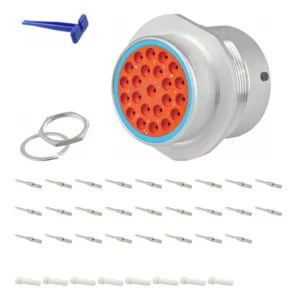 DEUTSCH M34-24-23PE 23-way HD30 receptacle connector half kit with pin contacts and supplied accessories