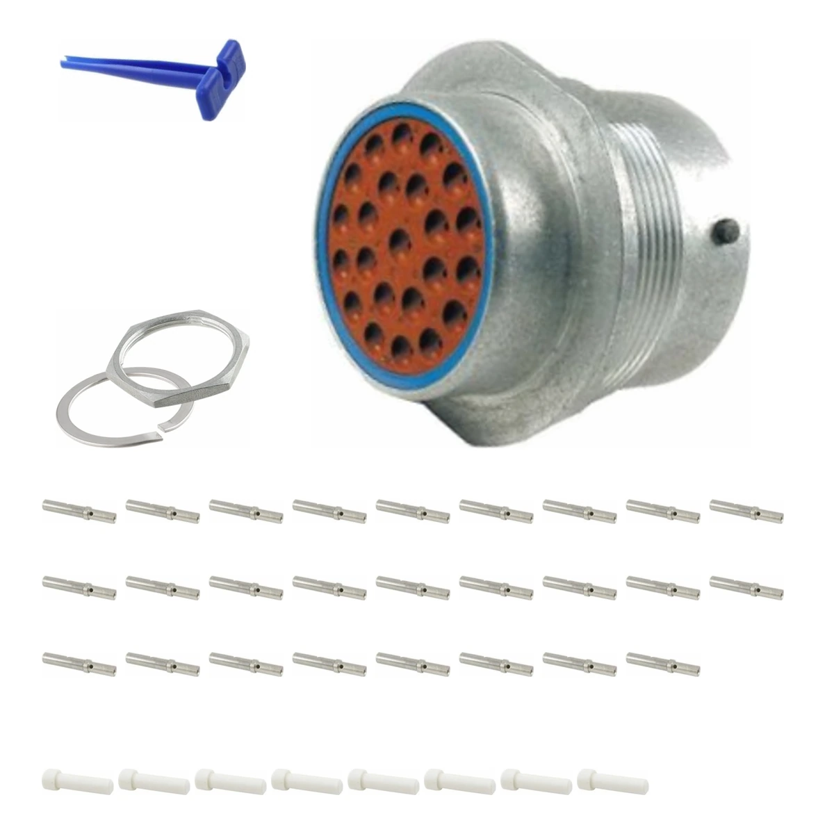 DEUTSCH M34-24-23SE HD30 kit DEUTSCH M34-24-23SE 23-way HD30 receptacle connector half kit with socket contacts and supplied accessories