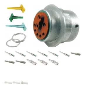 DEUTSCH M34-24-91PN 9-way HD30 receptacle connector half kit with pin contacts and supplied accessories