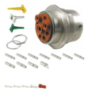 DEUTSCH M34-24-9SN 9-way HD30 receptacle connector half kit with socket contacts and supplied accessories