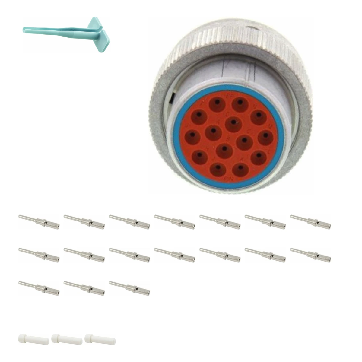 DEUTSCH M36-18-14PE HD30 kit DEUTSCH M36-18-14PE 14-way HD30 plug connector half kit with pin contacts and supplied accessories