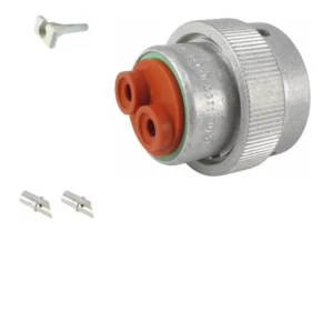 DEUTSCH M36-18-6SN-C030 2-way HD30 plug connector half kit with socket contacts and supplied accessories